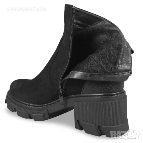 Зимни боти в черно цип и топла вата, снимка 2 - Дамски боти - 51982337