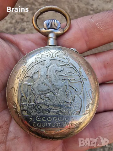 Джобен Часовник ROSKOPF S. Georgius Chronometro Verdad, снимка 2 - Антикварни и старинни предмети - 49007550