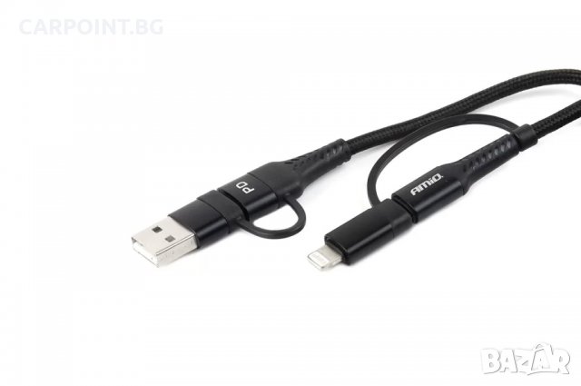 МУЛТИКАБЕЛ ЗА ТЕЛЕФОН USB C-USB C IOS USB A FULLLINK 100СМ UC-15 02547 1БР., снимка 3 - USB кабели - 38608802