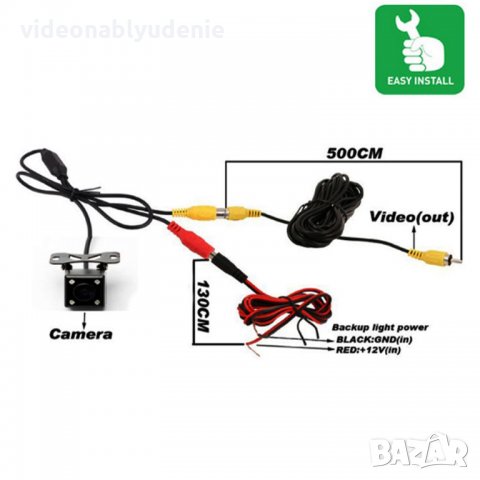 Водоустойчива Цветна Парктроник Камера за Автомобил За Задно Виждане, снимка 12 - Аналогови камери - 32571891