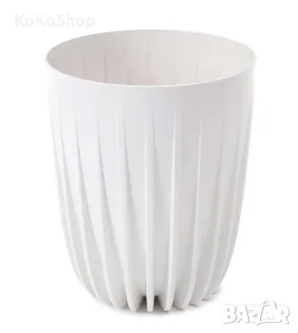Кашпа-19х22,6 см./бяла кашпа/пластмасова кашпа