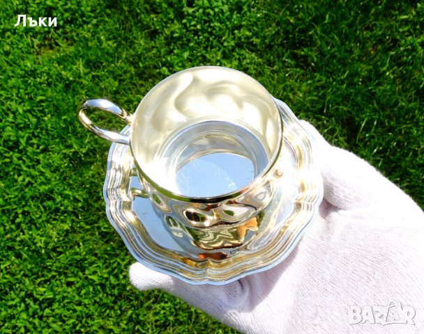 Посребрена чаша с чиния Quist W.Germany , снимка 8 - Чаши - 33341119