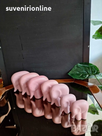 комплект порцеланови слончета - 7 броя, снимка 2 - Статуетки - 40520276