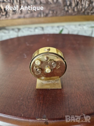 Рядък антикварен колекционерски бронзов мини механичен будилник Deluxe , снимка 5 - Антикварни и старинни предмети - 50605474