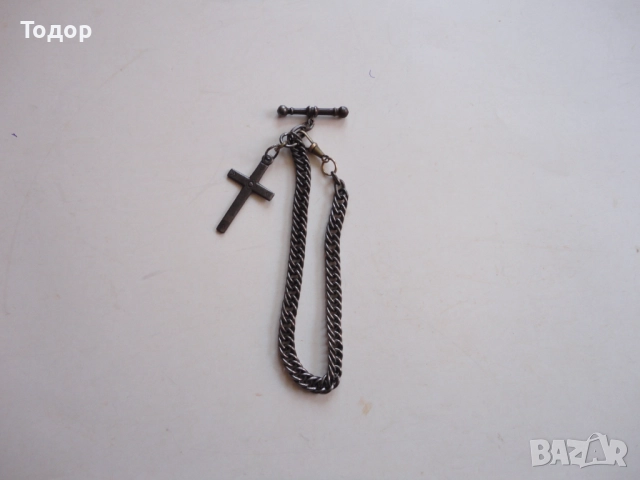 Старинен кюстек верижка за джобен часовник с кръст , снимка 5 - Мъжки - 52671575