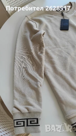 Мъжка бежова блуза от памук Versace размер XL, снимка 4 - Блузи - 51020665