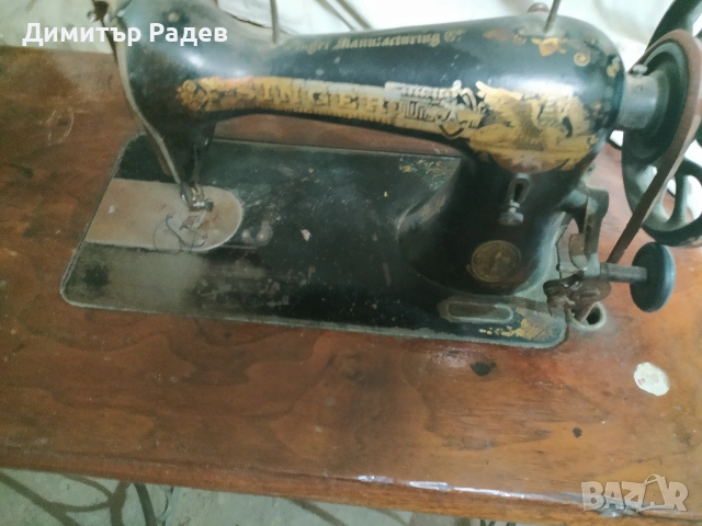 АНТИКА--РЕТРО КРАЧНА ШЕВНА МАШИНА--SINGER--1903 г купена--Гърция, снимка 2 - Шевни машини - 53493153