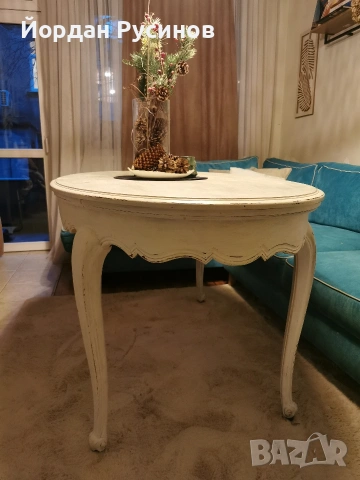 Масивна барок прованс разтегателна трапезна маса винтидж шабишик, снимка 4 - Маси - 53296557