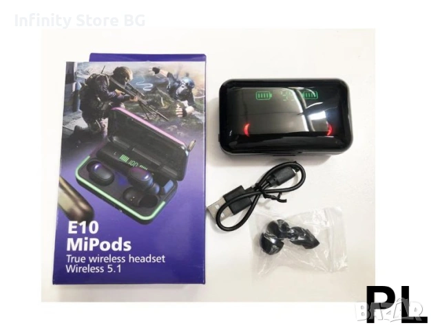 🎧 Безжични слушалки E10 MiPods 5.3 – стил, звук и свобода без кабели, снимка 6 - Безжични слушалки - 53466960