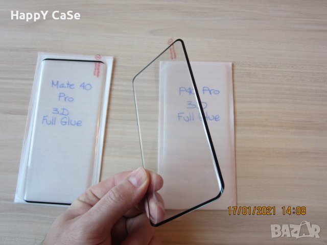 Huawei Mate 40 Pro / P40 Pro / P40 Pro+ / 3D ЦЯЛО ЛЕПИЛО Извит стъклен протектор, снимка 12 - Фолия, протектори - 28946241