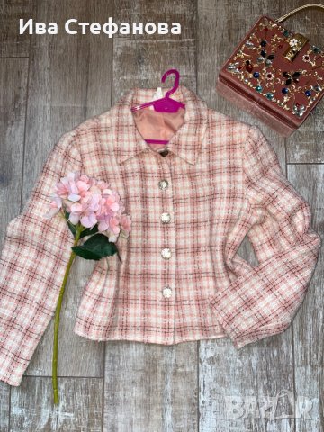 Ново бебешко розов розово сако букле France Франция , снимка 6 - Сака - 38831963