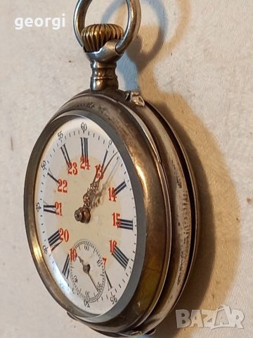 Сребърен джобен часовник , снимка 2 - Джобни - 38305396