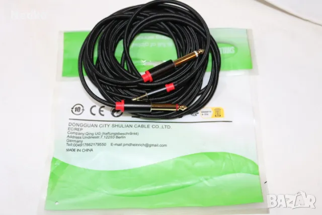 Кабел стерео жак-два моно