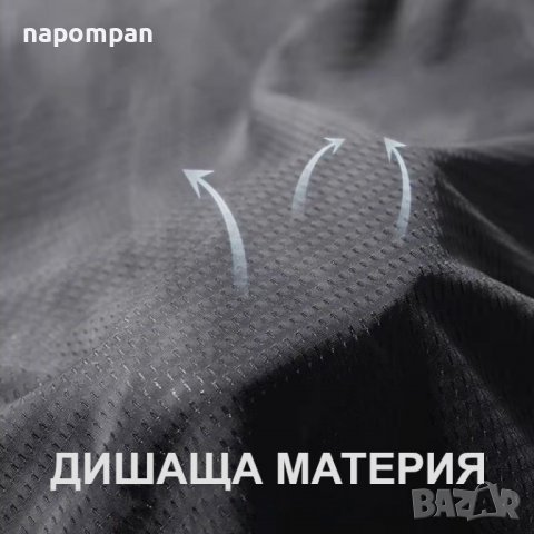 Мъжка черна тениска за фитнес от дишаща материя, снимка 5 - Тениски - 38579007