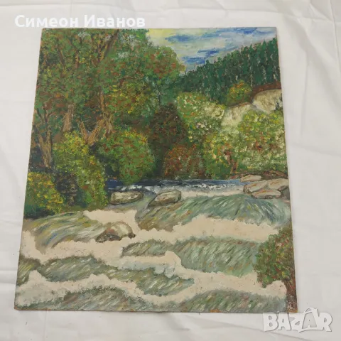 Интересна стара картина пейзаж  SG2007, снимка 2 - Картини - 47576196