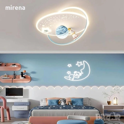 Лед LED Полилей Луна Астронавт Звезда Детска стая Дистанционно 213, снимка 6 - Лампи за таван - 51526768