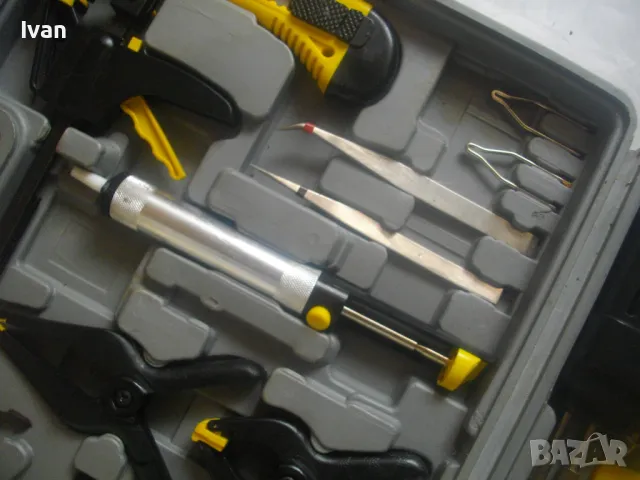 TCM 20 ЧАСТИ НОВ НЕМСКИ ОРИГИНАЛЕН КОМПЛЕКТ ИНСТРУМЕНТИ ЕЛ. ПОЯЛНИК ЛЕПАЧКА ПИСТОЛЕТ СИЛИКОН ВАКУУМ , снимка 9 - Поялници и запояване - 49296855