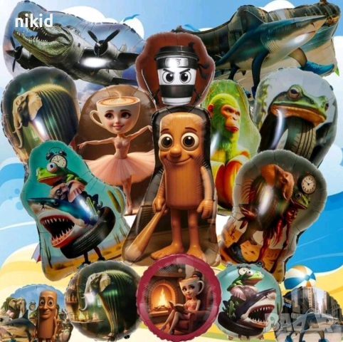 Различни ITALIAN BRAINROT фолио фолиев балон хелий или въздух