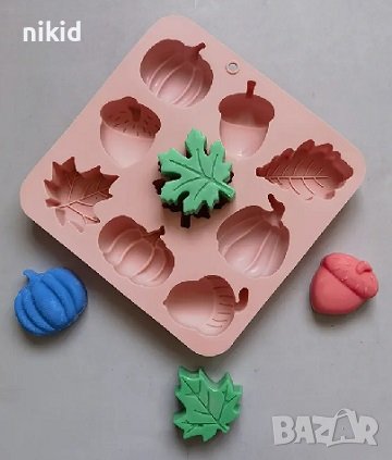 Едри Есенни жълъд тиква листо силиконов молд форма фондан гипс шоколад сапун свещ декор, снимка 2 - Форми - 42995455