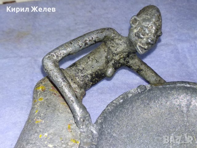 Стар АФРИКАНСКИ МЕТАЛЕН ФИГУРАЛЕН ПЕПЕЛНИК Рядка РЪЧНА ХУДОЖЕСТВЕНА ИЗРАБОТКА За КОЛЕКЦИЯ 42669, снимка 9 - Колекции - 43891616