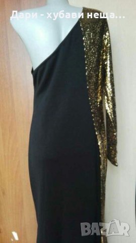 Официална дълга рокля - черно и златисто 🍀👗L,XL(44-46р-р)👗🍀, снимка 9 - Рокли - 35271577