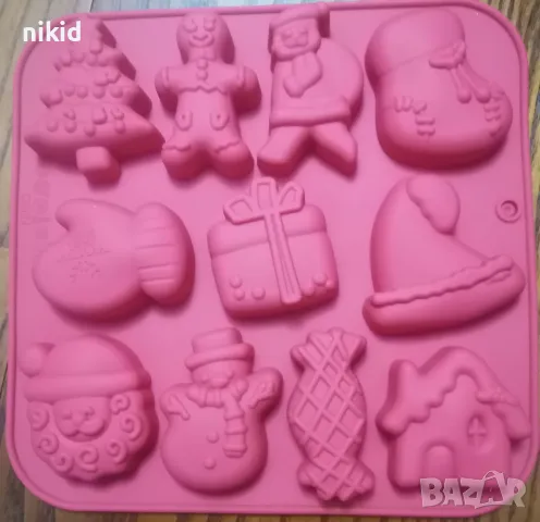 11 Коледни Елха подарък къща папка ръкавица човече силиконов молд фрома фондан шоколад гипс декор