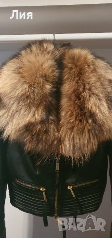 Дамско яке Dsquared2 естествена кожа, снимка 5 - Якета - 38878134