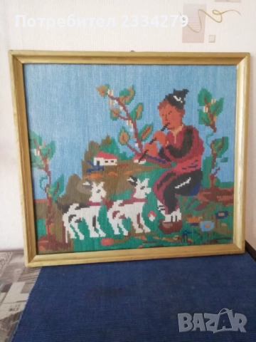 Стари гоблени поставени в остъклени дървени рамки. , снимка 15 - Гоблени - 51803074