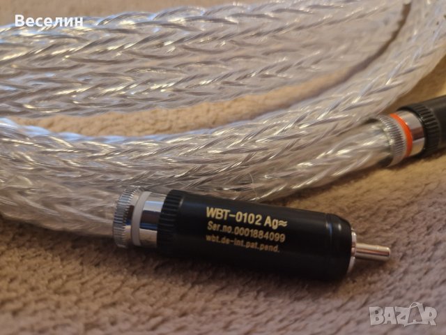 Hi-End 8AG кабел със сребърно покритие 16 нишки с RCA конектори, снимка 6 - Други - 40255436