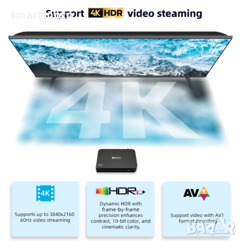Тв бокс MECOOL KT2 4K Android TV DVB Hybrid Set-top Box, снимка 4 - Приемници и антени - 52298751