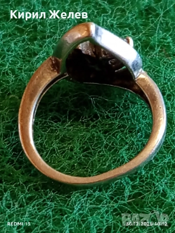 Романтичен сребърен пръстен с Мойсанит ювелирна изработка 52829, снимка 4 - Пръстени - 52933893