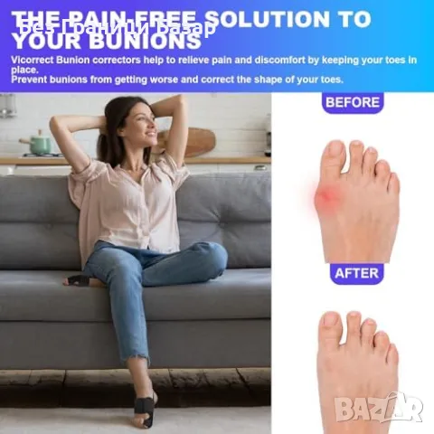 Нов Коректор за буниони - Регулируем шина, изправяне на големия пръст, снимка 2 - Други - 47654131