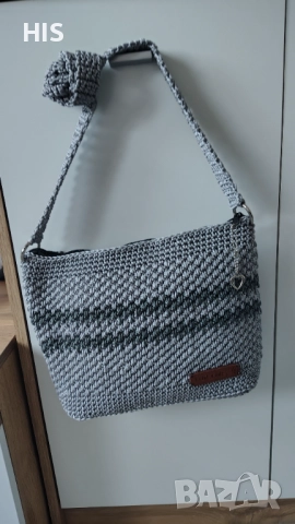 Дамска плетена чанта с дълга дръжка, ръчно изработена, снимка 14 - Чанти - 42698885