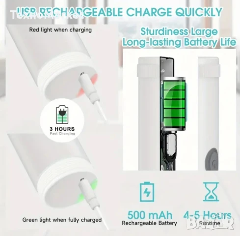 Мощна Електрическа 5-в-1 ротационна четка за почистване – безжична, акумулаторна, с 5 сменяеми г., снимка 4 - Други стоки за дома - 50671354