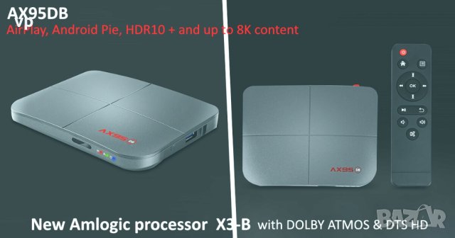 ТВ Бокс AX95DB 128GB мощен процесор Dolby Atmos Аmlogic Х3-B, Android TV с Ugoos DTS HD, Hi-Fi 4К 8K, снимка 3 - Плейъри, домашно кино, прожектори - 30975236