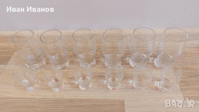 Чаши за ракия 12 бр., 6 малки и 6 големи , снимка 7 - Сервизи - 39234411