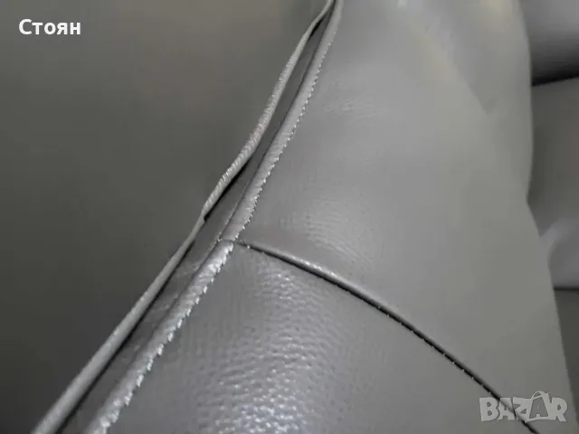 Сив кожен диван двойка, снимка 10 - Дивани и мека мебел - 47756140