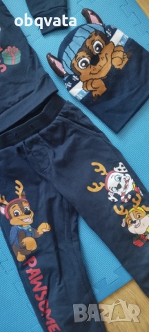 ЛОТ Детски Коледен комплект с Пес патрул + зимна шапка, снимка 4 - Детски комплекти - 52688384