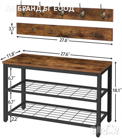 ПРОМОЦИЯ Закачалка / Портманто / Етажерка за антре BF07MT01, снимка 2 - Портманта - 32441321