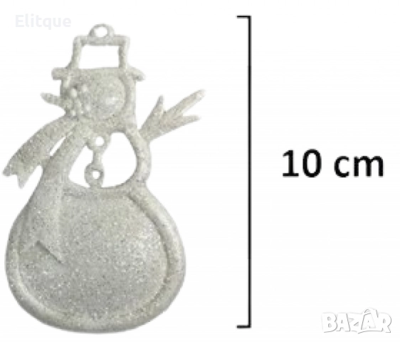 Коледна украса за елха - Блестящ орнамент във формата на снежен човек, снимка 7 - Други стоки за дома - 52805397