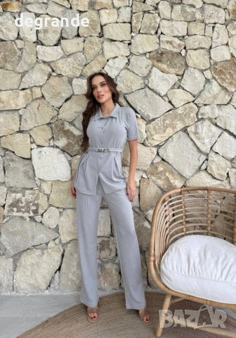 Дамски комплект от две части в Розово Синьо Сиво Светло Сиво , снимка 2 - Комплекти - 51128275