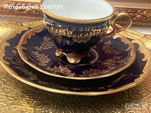 Троен сет порцелан Lichte Kobalt, снимка 3 - Антикварни и старинни предмети - 52771210