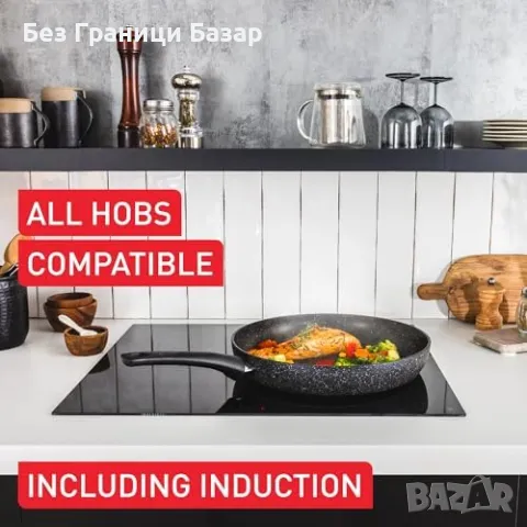 Нов Тефал тиган с капак 18 см, незалепващ, за всички котлони индукция Tefal, снимка 5 - Съдове за готвене - 47518647