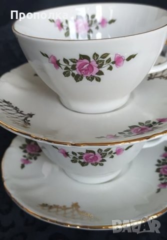 Немски, красив сервиз "Златна дантела с рози", снимка 12 - Сервизи - 43914027