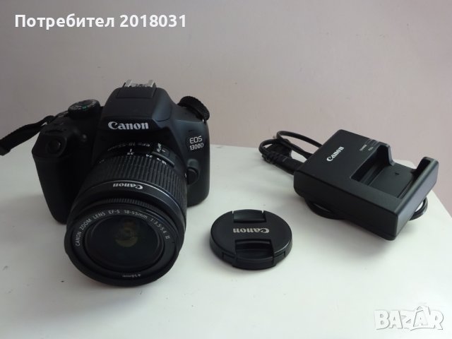 Canon EOS 1300D + 18-55 мм + Чанта + 8 ГБ (само 3000 кадъра), снимка 2 - Фотоапарати - 44126898
