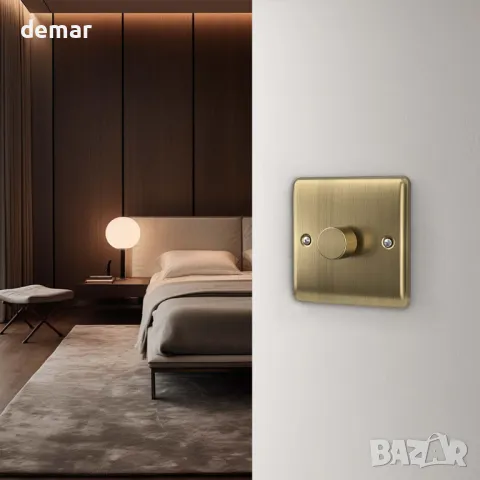 Zigtiger LED Димер: за LED/Халоген, 1 Клавиш, 3-100W, Без Неутрален, Античен Месинг, снимка 3 - Лед осветление - 49844752