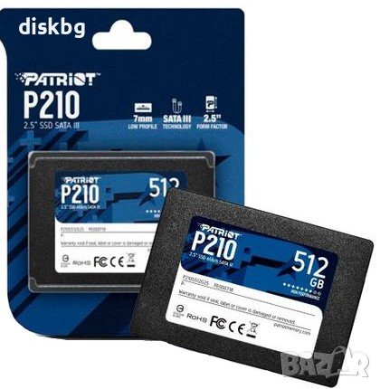 SSD диск 512GB Patriot P210 2.5" SATA3 - Нов твърд диск, запечатан