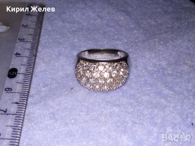 ПРЕКРАСЕН СКЪПОЦЕНЕН СРЕБЪРЕН ФЕШЪН ПРЪСТЕН СРЕБРО 925 с МНОГО ФАСЕТИРАНИ БЛЕСТЯЩИ ЦИРКОНИ 34426, снимка 12 - Пръстени - 39507258