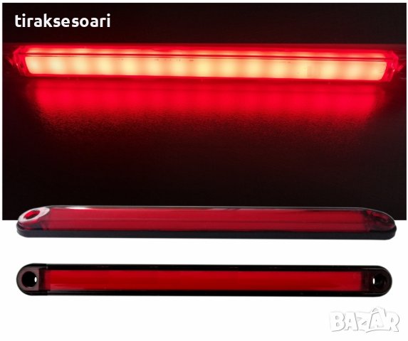 LED ЛЕД Диоден Габарит Маркер с Неон Ефект Червен 12V-24V 24 см