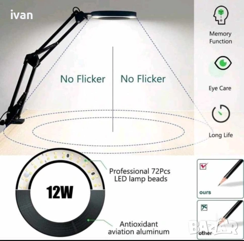 увеличителни лупа с лед лампа с три режима. , снимка 4 - Телфери - 53124854